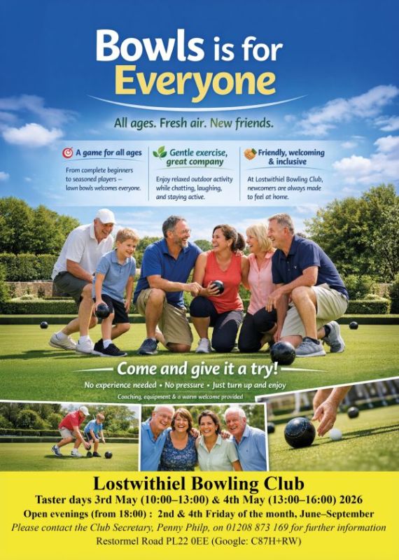 Bowls is for everyone!  Taster day of 2nd May 2026.